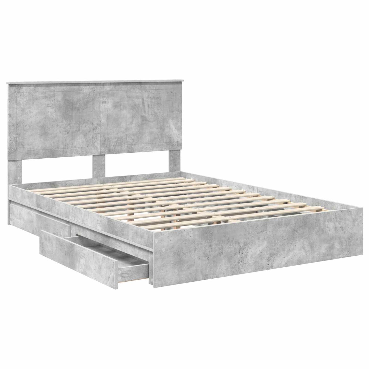 vidaXL Aufbewahrungsbett Beton Grau 135 x 190 cm Holzwerkstoff