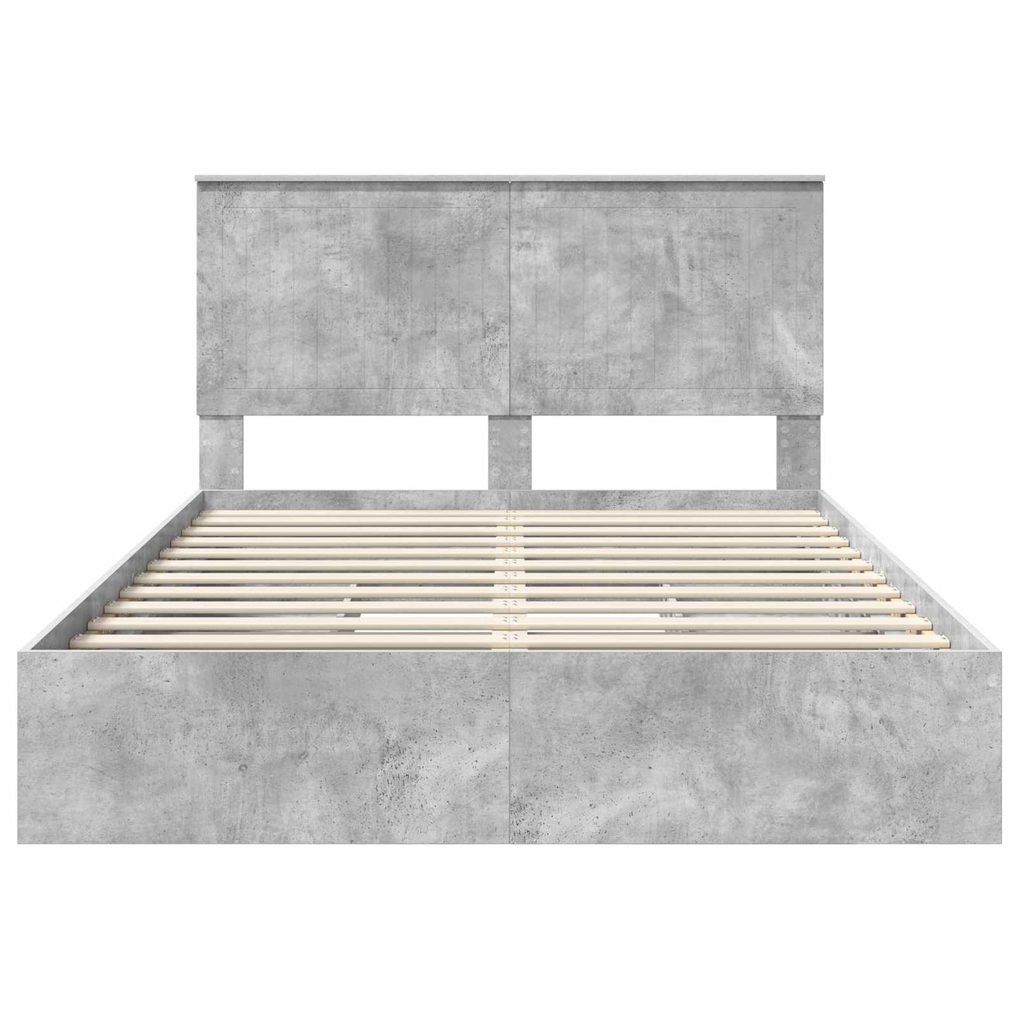 vidaXL Aufbewahrungsbett Beton Grau 135 x 190 cm Holzwerkstoff