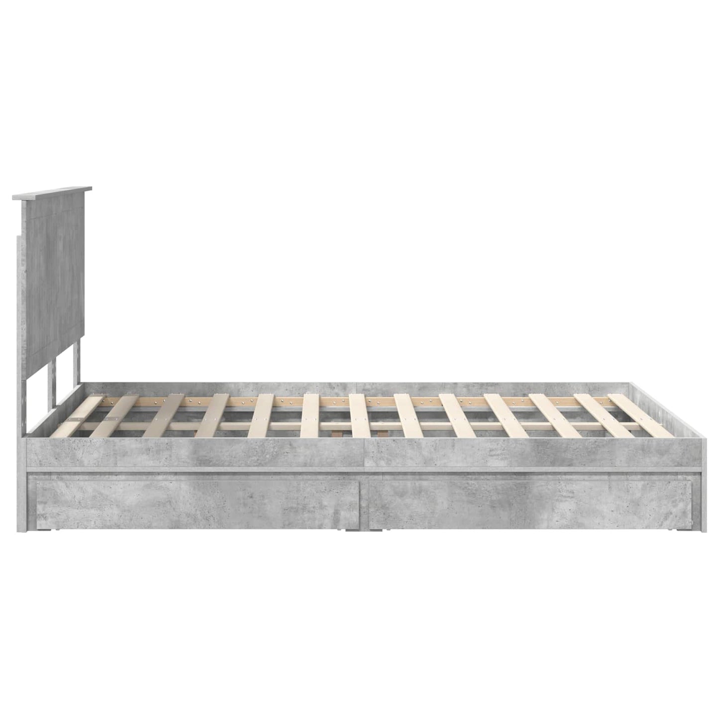 vidaXL Aufbewahrungsbett Beton Grau 135 x 190 cm Holzwerkstoff