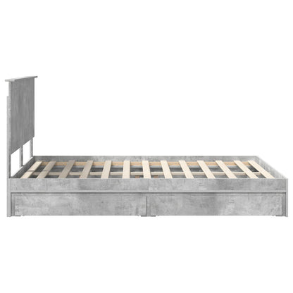 vidaXL Aufbewahrungsbett Beton Grau 135 x 190 cm Holzwerkstoff