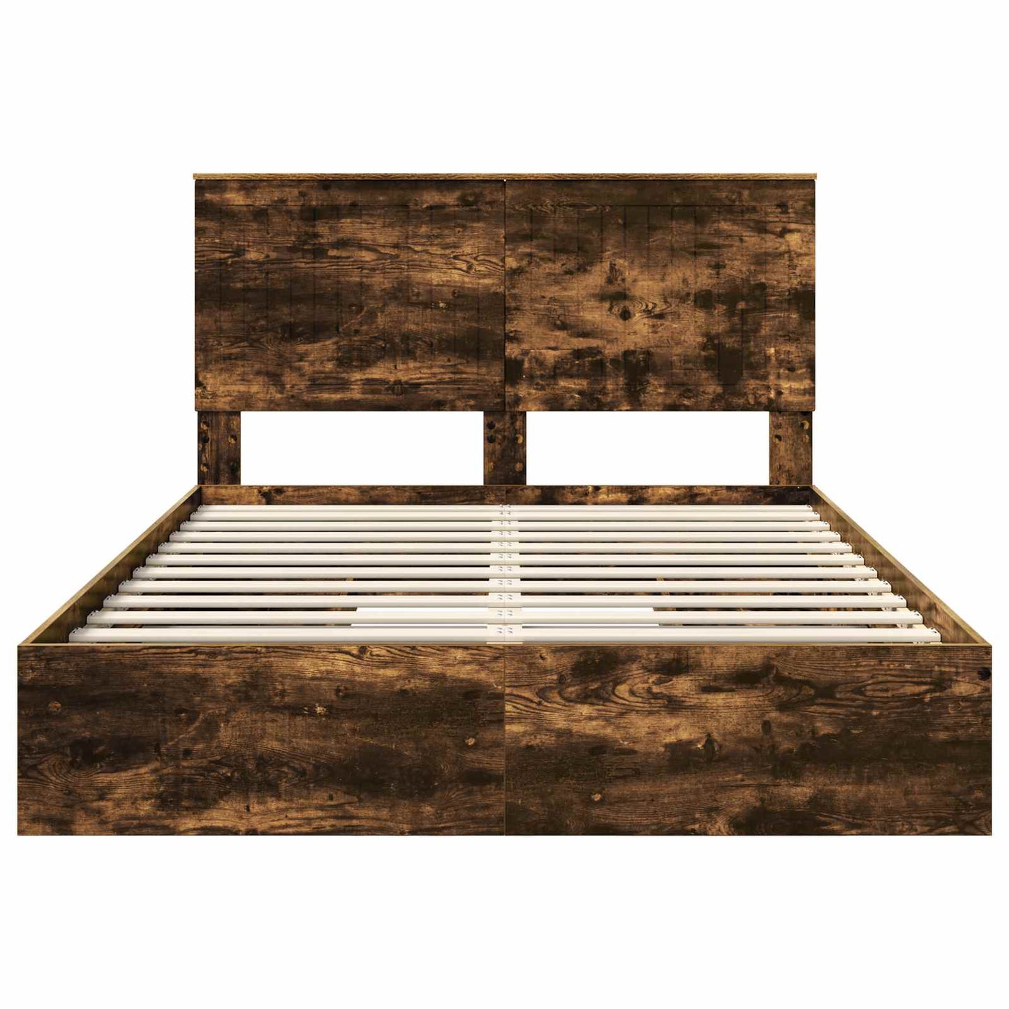 vidaXL Aufbewahrungsbett Geräucherte Eiche 135 x 190 cm Holzwerkstoff
