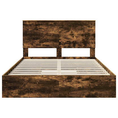 vidaXL Aufbewahrungsbett Geräucherte Eiche 135 x 190 cm Holzwerkstoff