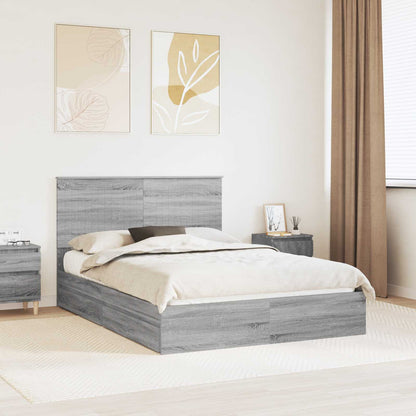 vidaXL Aufbewahrungsbett Graues Sonoma 135 x 190 cm Holzwerkstoff