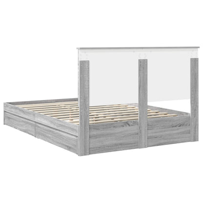 vidaXL Aufbewahrungsbett Graues Sonoma 135 x 190 cm Holzwerkstoff