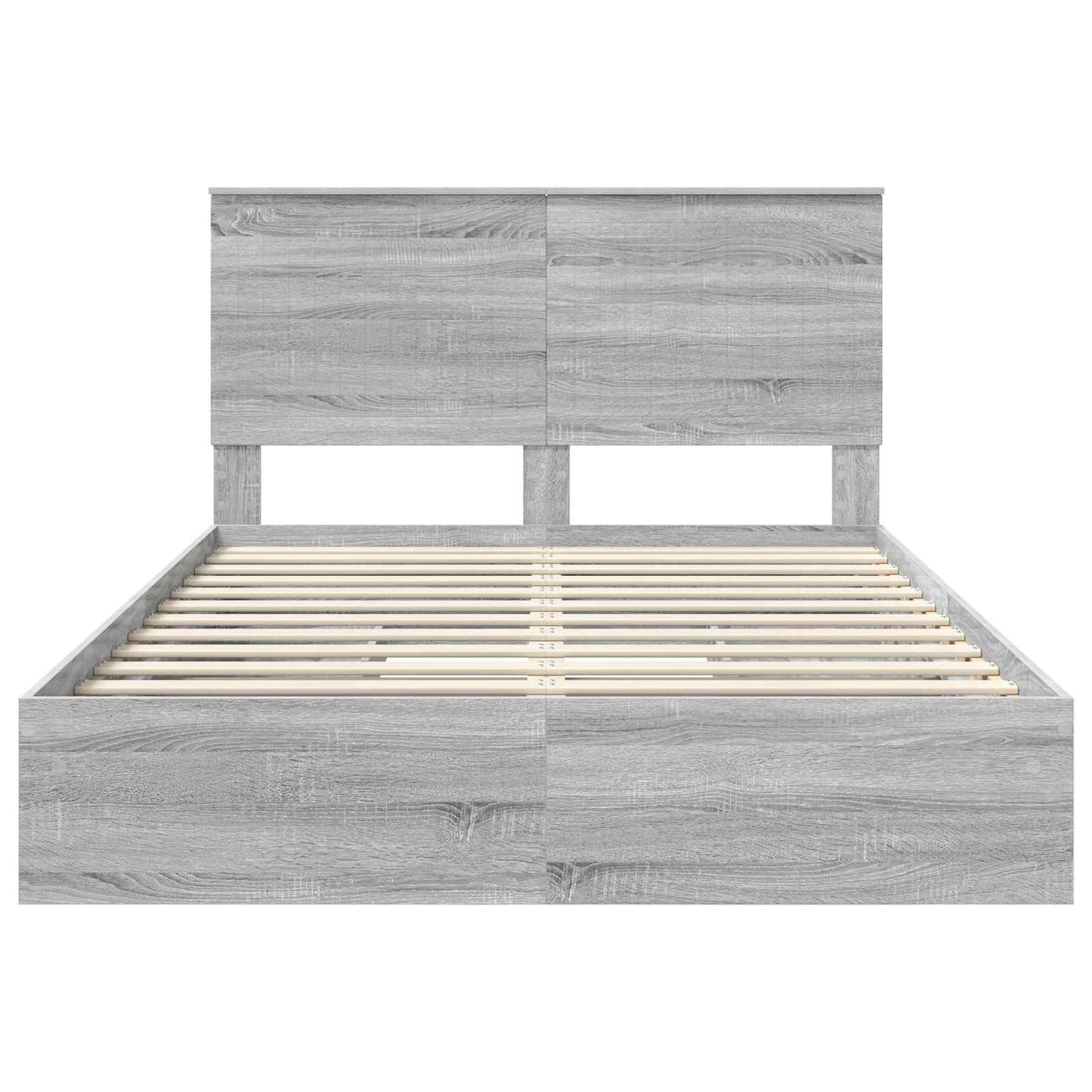 vidaXL Aufbewahrungsbett Graues Sonoma 135 x 190 cm Holzwerkstoff