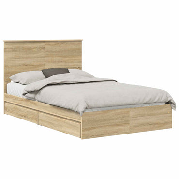 vidaXL Aufbewahrungsbett Sonoma-Eiche 120 x 200 cm Holzwerkstoff