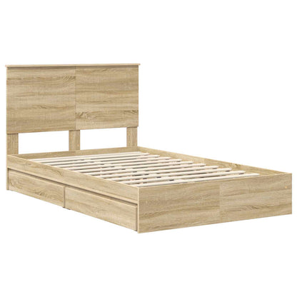 vidaXL Aufbewahrungsbett Sonoma-Eiche 120 x 200 cm Holzwerkstoff