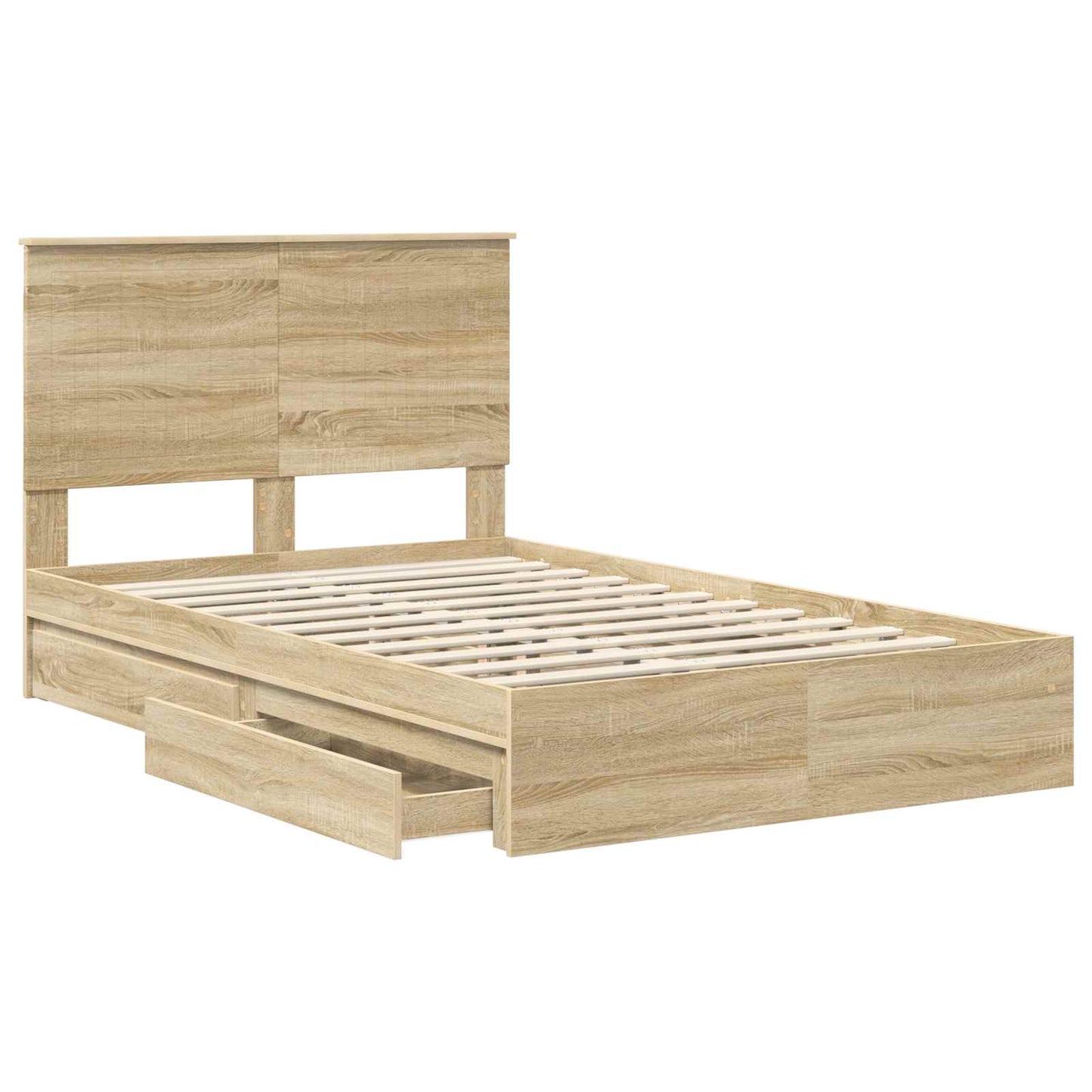 vidaXL Aufbewahrungsbett Sonoma-Eiche 120 x 200 cm Holzwerkstoff