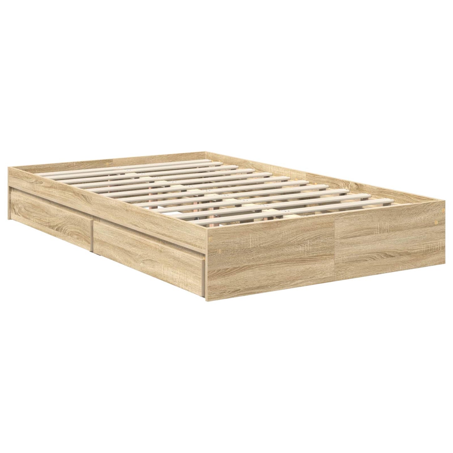 vidaXL Aufbewahrungsbett Sonoma-Eiche 120 x 200 cm Holzwerkstoff