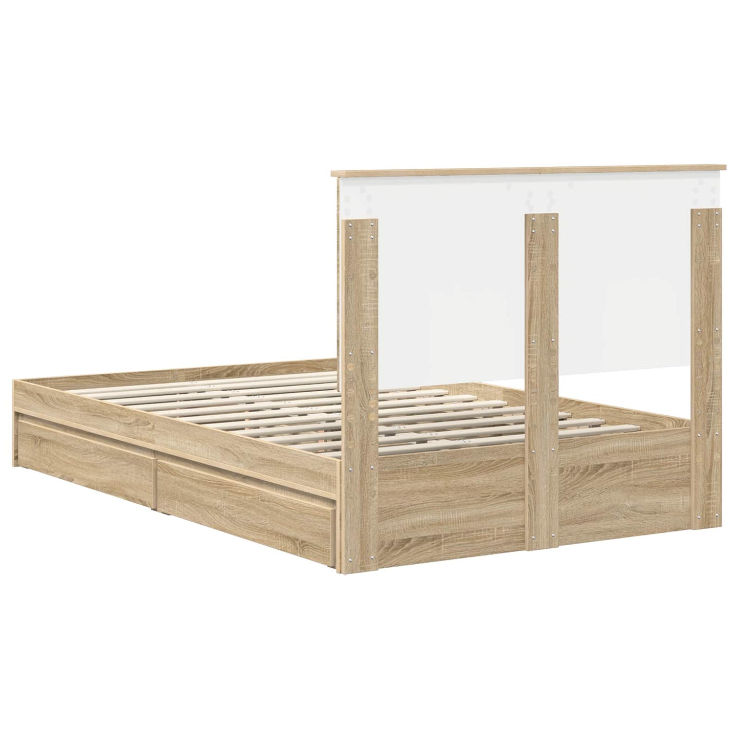 vidaXL Aufbewahrungsbett Sonoma-Eiche 120 x 200 cm Holzwerkstoff