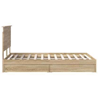 vidaXL Aufbewahrungsbett Sonoma-Eiche 120 x 200 cm Holzwerkstoff