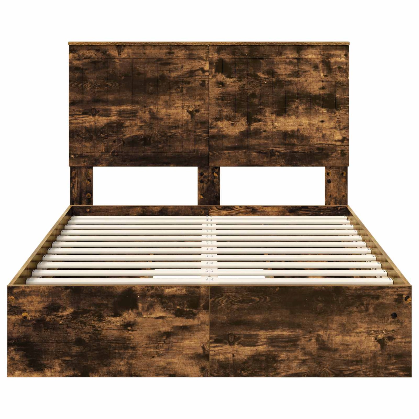 vidaXL Lit de rangement Chêne fumé 120 x 200 cm Bois d'ingénierie