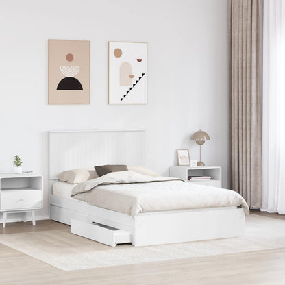 vidaXL Aufbewahrungsbett mit Kopfteil Weiß 120 x 190 cm Holzwerkstoff
