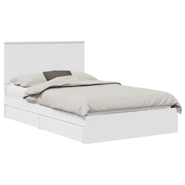 vidaXL Aufbewahrungsbett mit Kopfteil Weiß 120 x 190 cm Holzwerkstoff
