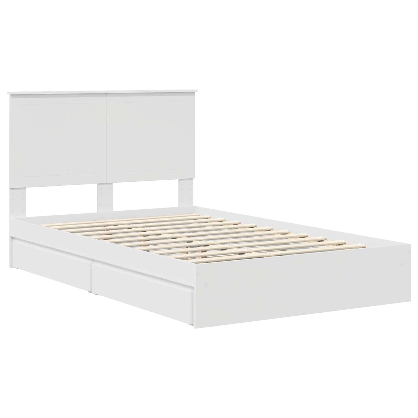 vidaXL Aufbewahrungsbett mit Kopfteil Weiß 120 x 190 cm Holzwerkstoff