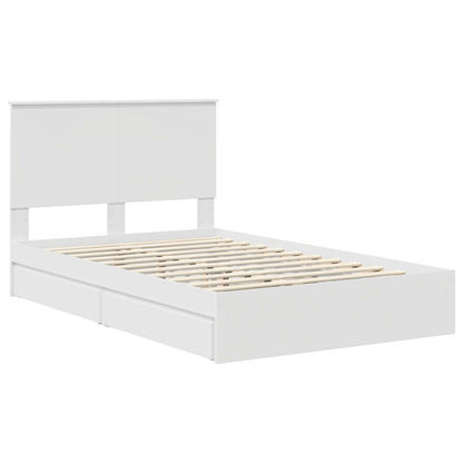 vidaXL Aufbewahrungsbett mit Kopfteil Weiß 120 x 190 cm Holzwerkstoff