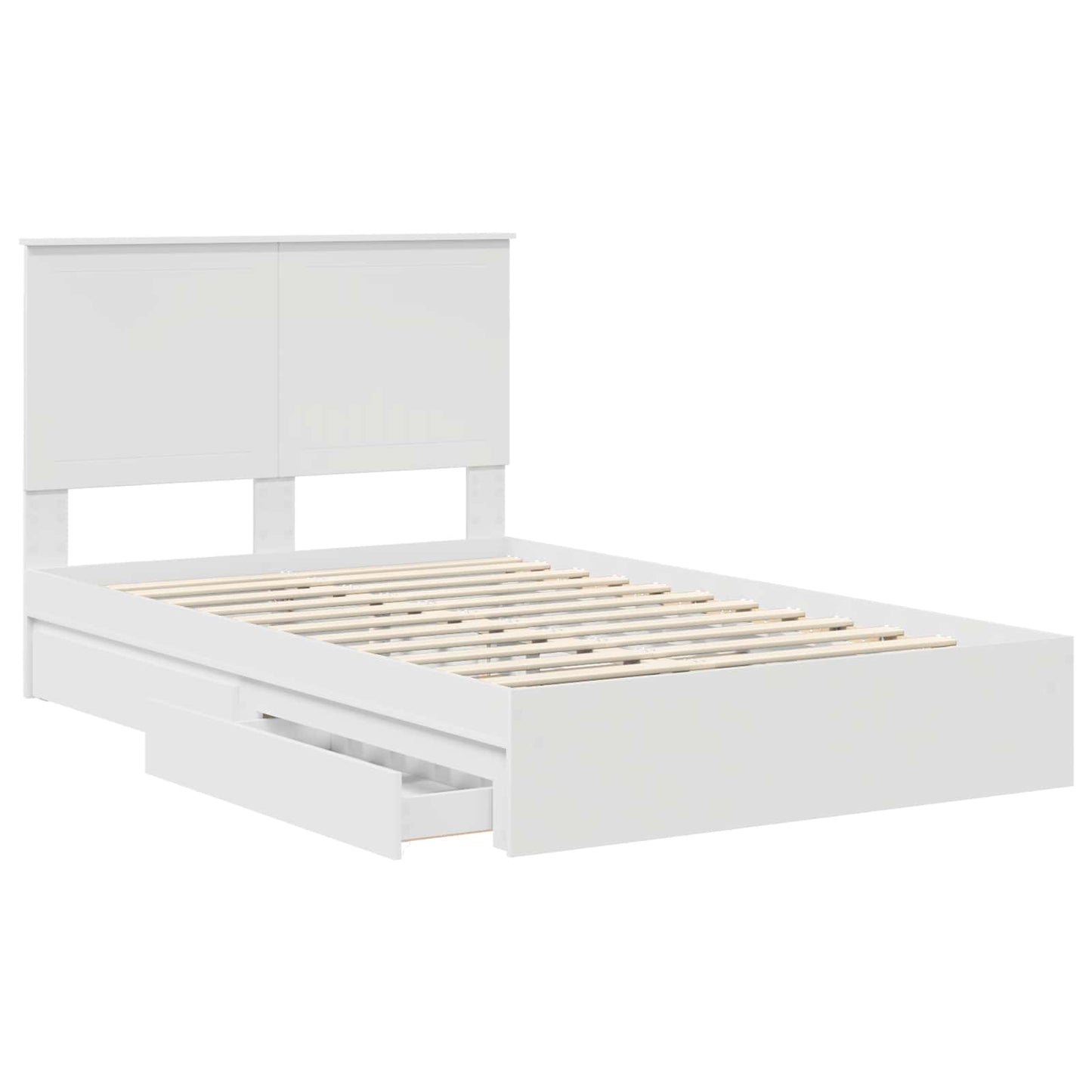 vidaXL Aufbewahrungsbett mit Kopfteil Weiß 120 x 190 cm Holzwerkstoff