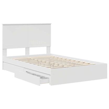 vidaXL Aufbewahrungsbett mit Kopfteil Weiß 120 x 190 cm Holzwerkstoff