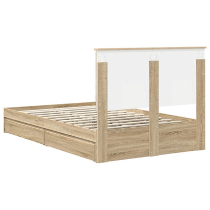 vidaXL Aufbewahrungsbett Sonoma-Eiche 120 x 190 cm Holzwerkstoff