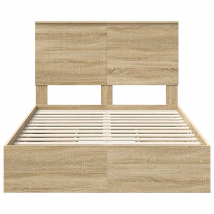 vidaXL Aufbewahrungsbett Sonoma-Eiche 120 x 190 cm Holzwerkstoff