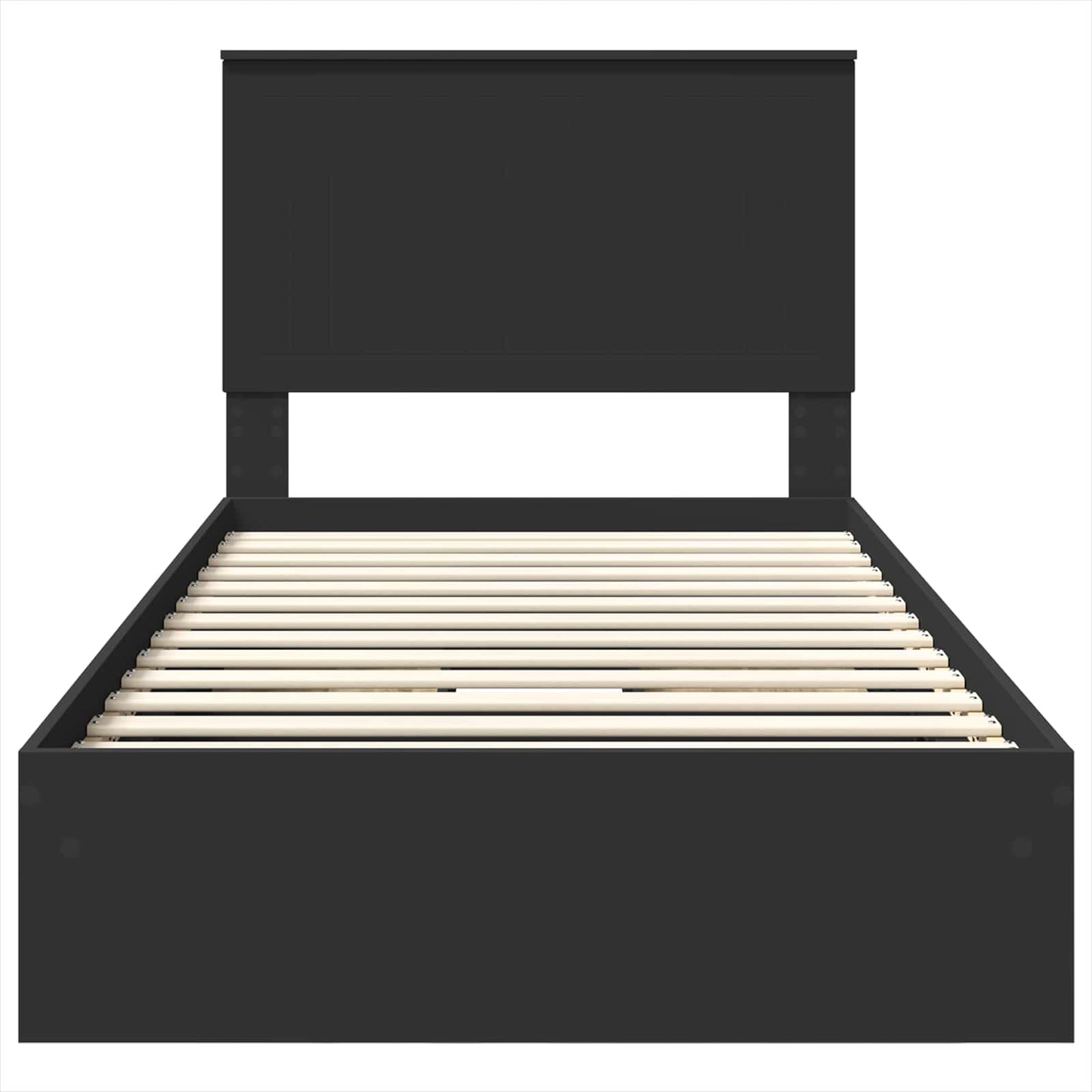 Aufbewahrungsbett Schwarz 100 x 200 cm Holzwerkstoff