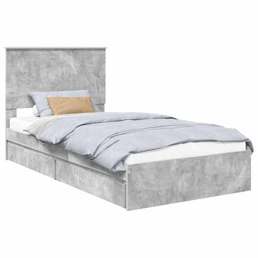 vidaXL Aufbewahrungsbett Beton Grau 100 x 200 cm Holzwerkstoff