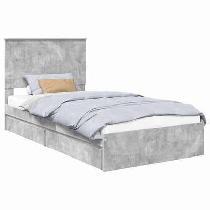 vidaXL Aufbewahrungsbett Beton Grau 100 x 200 cm Holzwerkstoff
