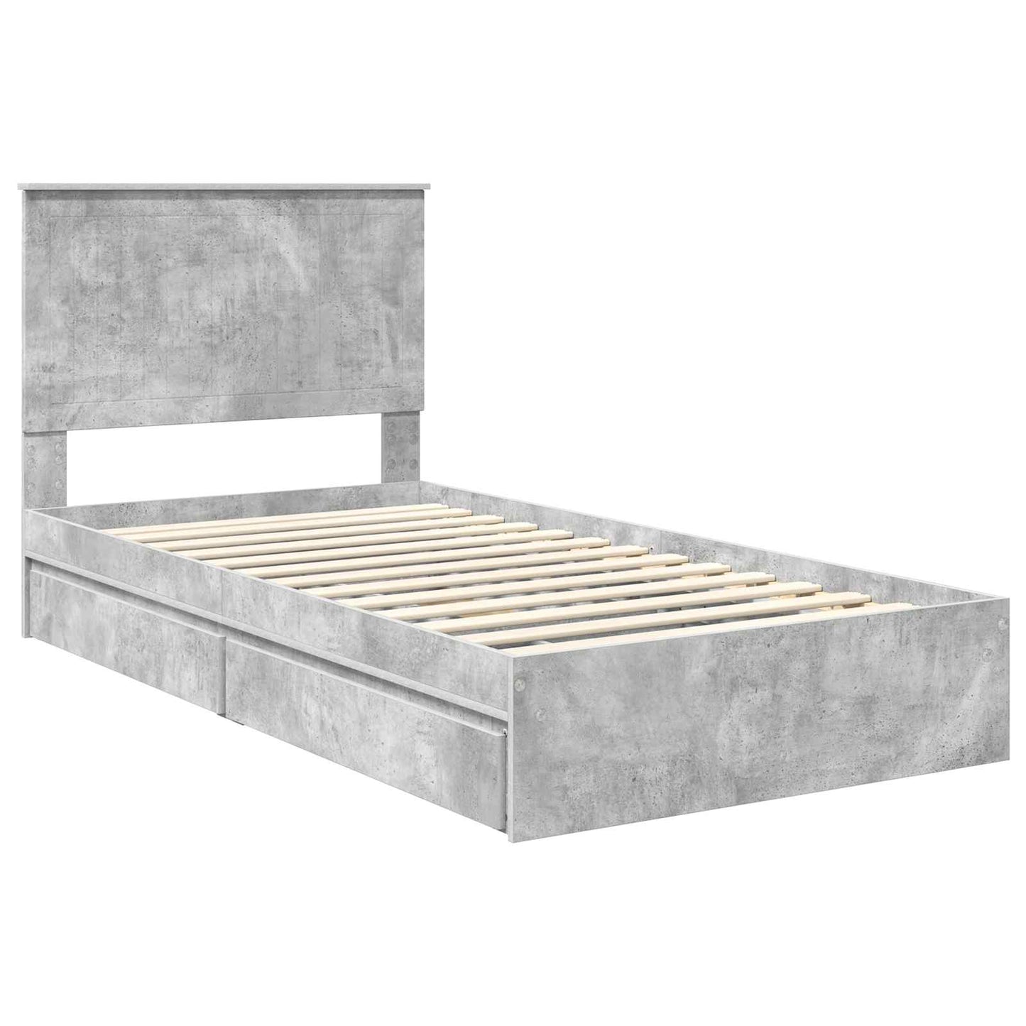 vidaXL Aufbewahrungsbett Beton Grau 100 x 200 cm Holzwerkstoff
