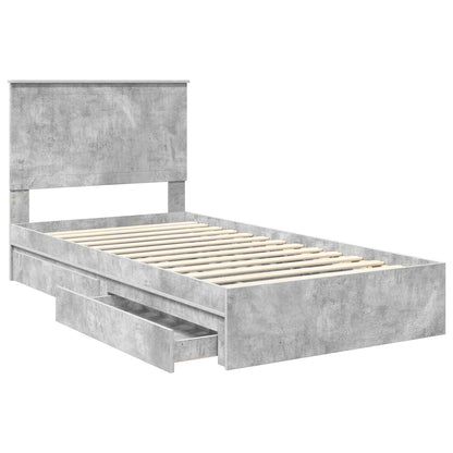 vidaXL Aufbewahrungsbett Beton Grau 100 x 200 cm Holzwerkstoff