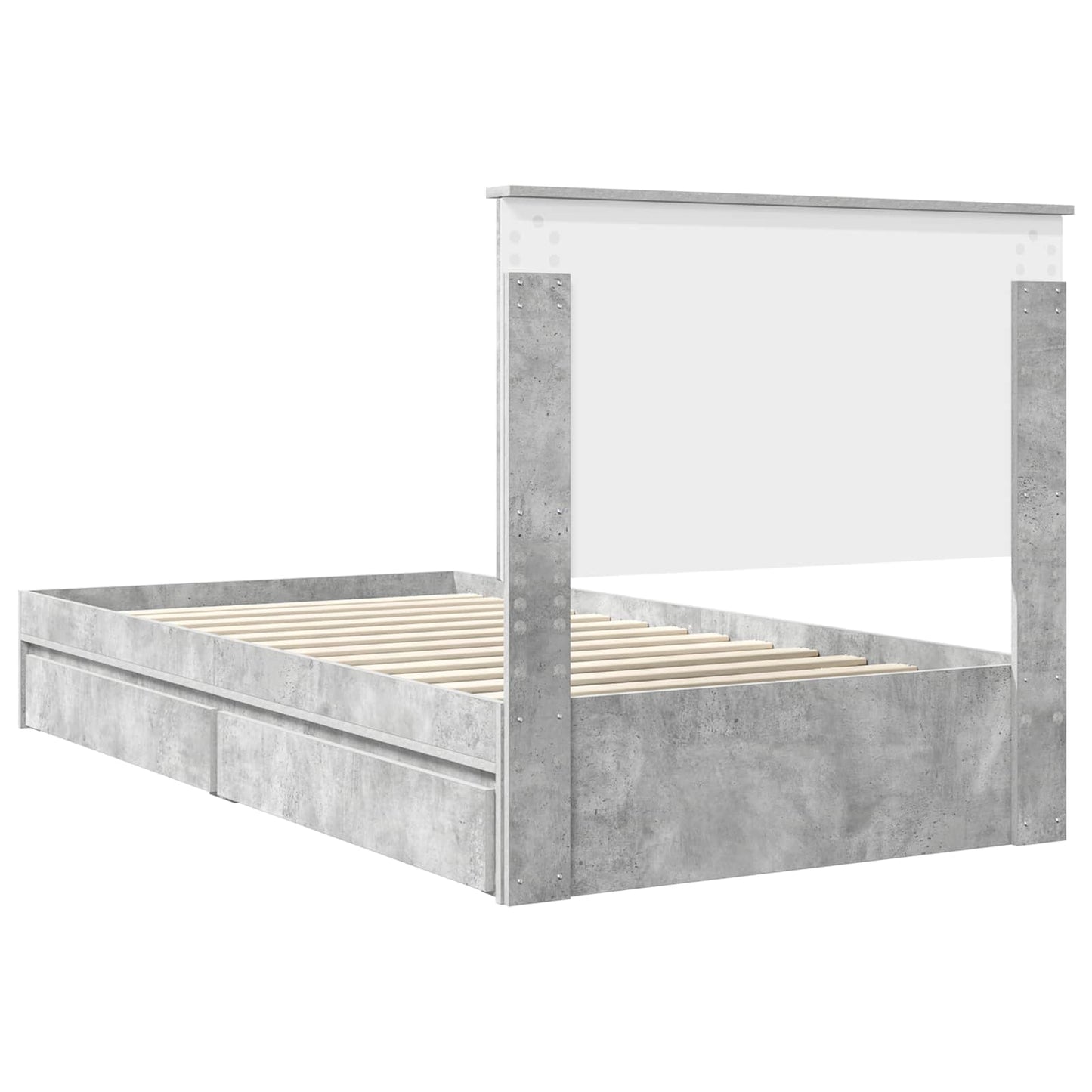 vidaXL Aufbewahrungsbett Beton Grau 100 x 200 cm Holzwerkstoff