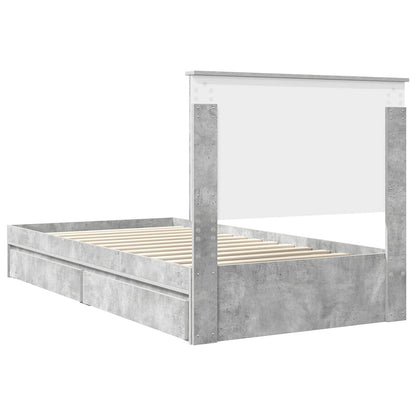 vidaXL Aufbewahrungsbett Beton Grau 100 x 200 cm Holzwerkstoff