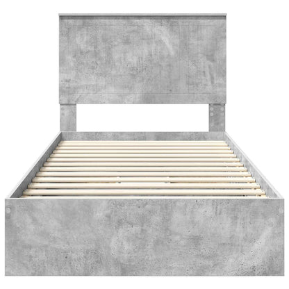 vidaXL Aufbewahrungsbett Beton Grau 100 x 200 cm Holzwerkstoff