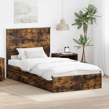 vidaXL Aufbewahrungsbett Geräucherte Eiche 100 x 200 cm Holzwerkstoff