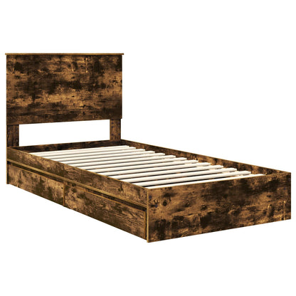 vidaXL Aufbewahrungsbett Geräucherte Eiche 100 x 200 cm Holzwerkstoff