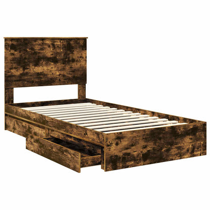 vidaXL Aufbewahrungsbett Geräucherte Eiche 100 x 200 cm Holzwerkstoff