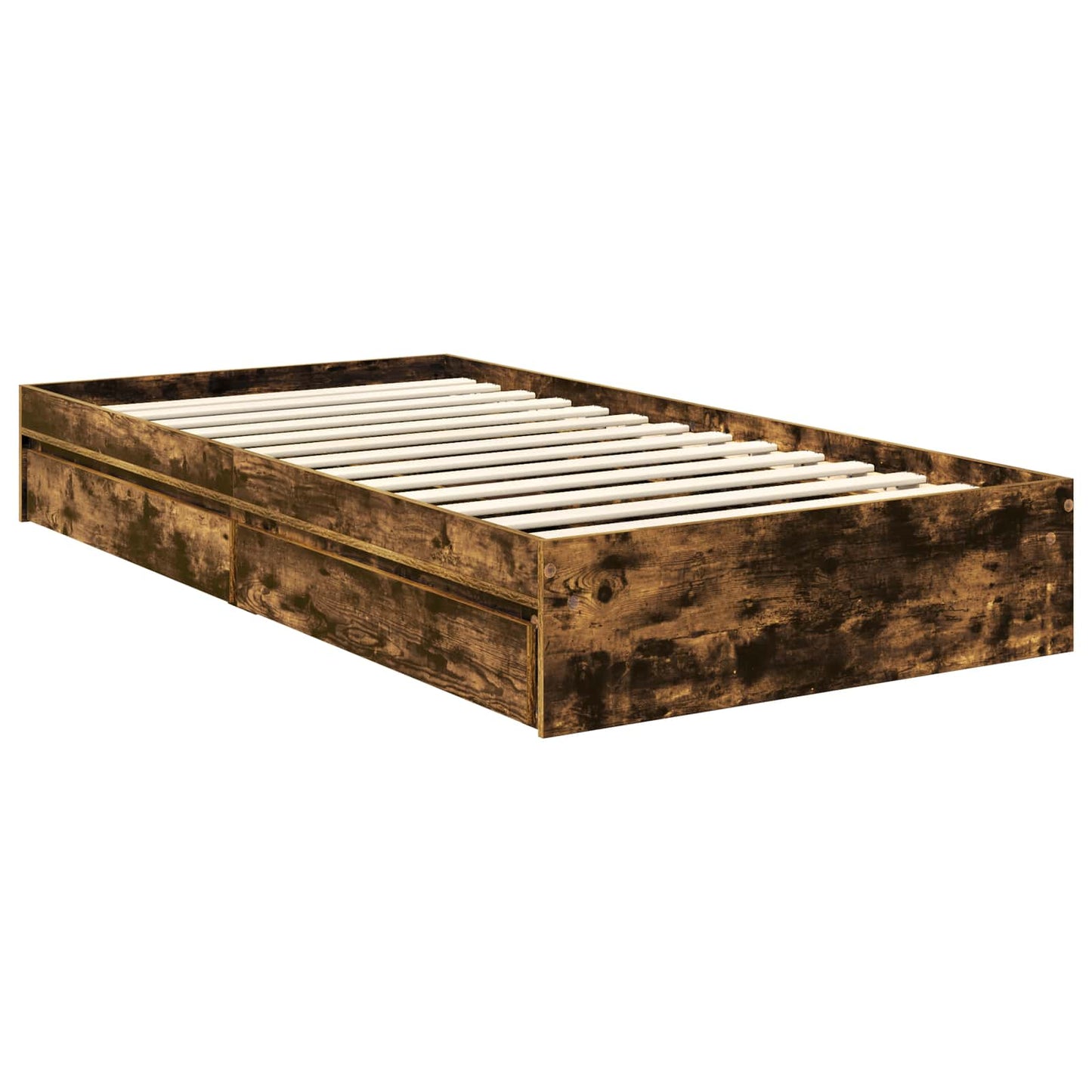 vidaXL Aufbewahrungsbett Geräucherte Eiche 100 x 200 cm Holzwerkstoff