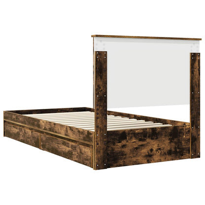 vidaXL Aufbewahrungsbett Geräucherte Eiche 100 x 200 cm Holzwerkstoff