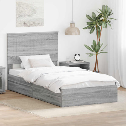vidaXL Aufbewahrungsbett Graues Sonoma 100 x 200 cm Holzwerkstoff