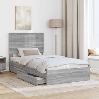 vidaXL Aufbewahrungsbett Graues Sonoma 100 x 200 cm Holzwerkstoff