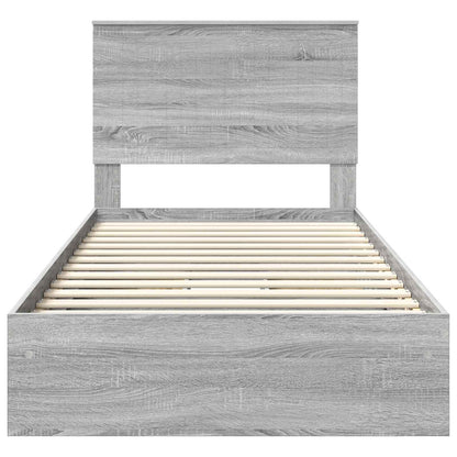 vidaXL Aufbewahrungsbett Graues Sonoma 100 x 200 cm Holzwerkstoff