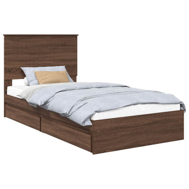 vidaXL Aufbewahrungsbett Braun Eichen-Optik 100 x 200 cm Holzwerkstoff
