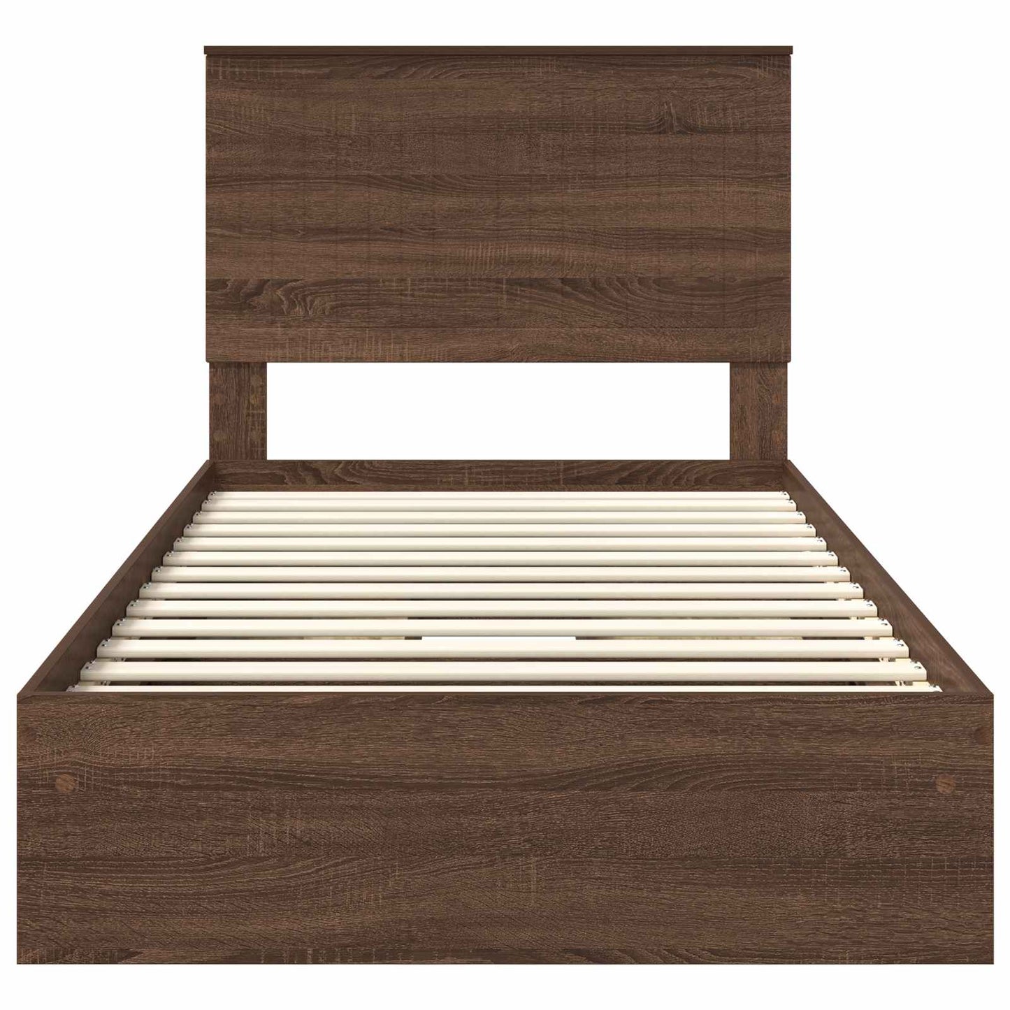 Aufbewahrungsbett Braun Eichen-Optik 100 x 200 cm Holzwerkstoff