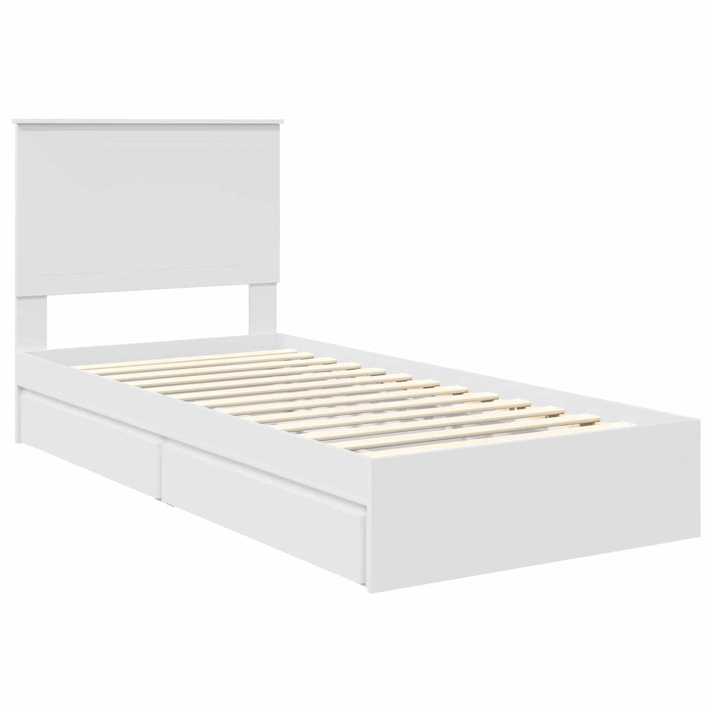 vidaXL Aufbewahrungsbett mit Kopfteil Weiß 90 x 200 cm Holzwerkstoff