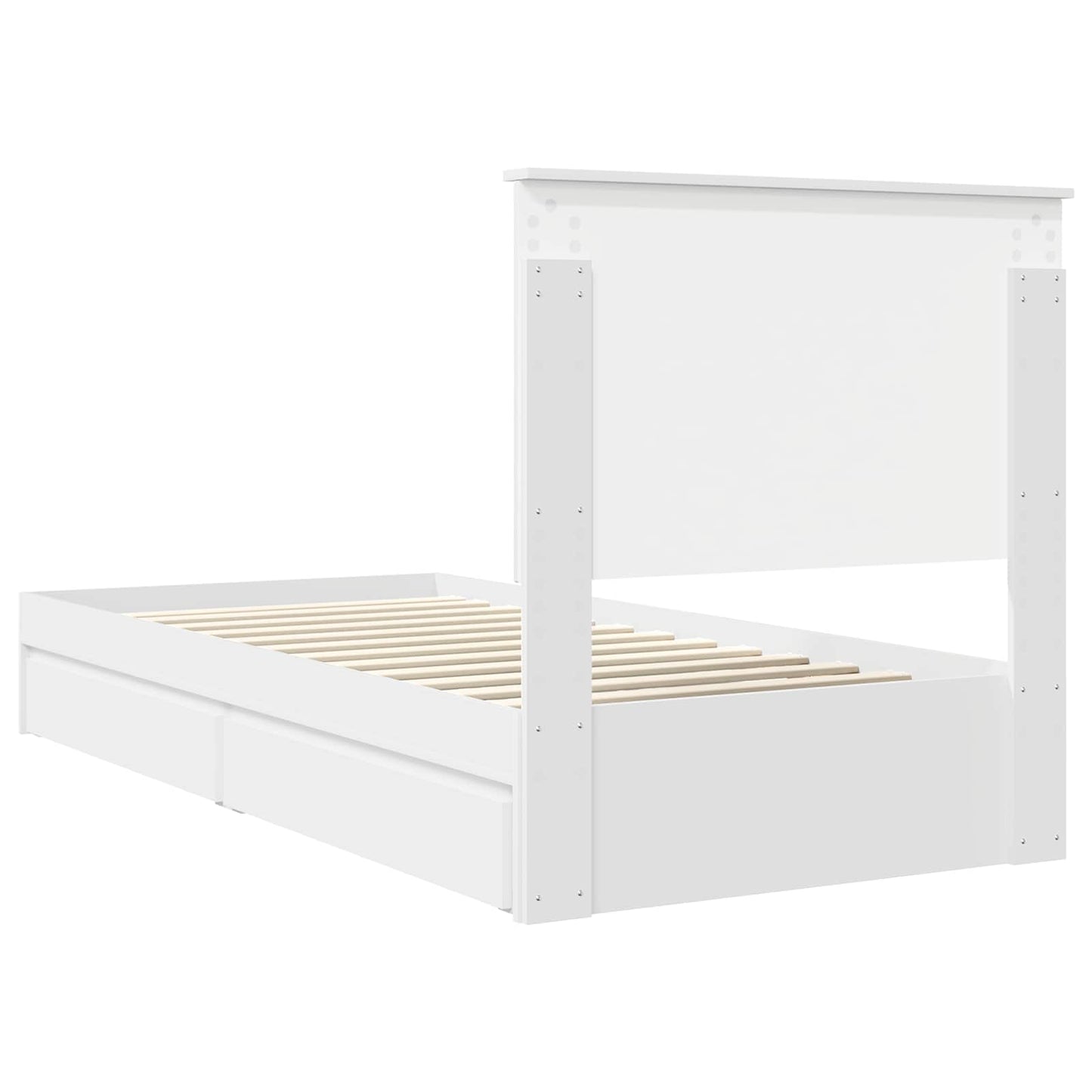 vidaXL Aufbewahrungsbett mit Kopfteil Weiß 90 x 200 cm Holzwerkstoff