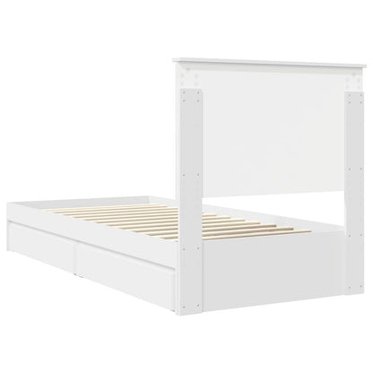 vidaXL Aufbewahrungsbett mit Kopfteil Weiß 90 x 200 cm Holzwerkstoff
