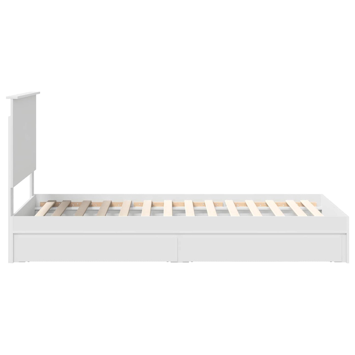 vidaXL Aufbewahrungsbett mit Kopfteil Weiß 90 x 200 cm Holzwerkstoff
