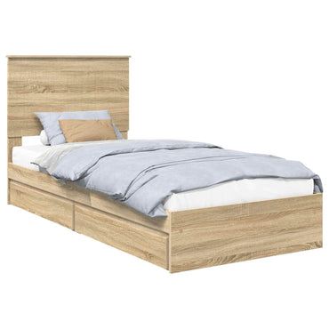 vidaXL Aufbewahrungsbett Sonoma-Eiche 90 x 200 cm Holzwerkstoff