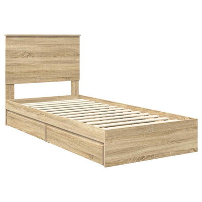 vidaXL Aufbewahrungsbett Sonoma-Eiche 90 x 200 cm Holzwerkstoff