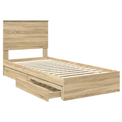 vidaXL Aufbewahrungsbett Sonoma-Eiche 90 x 200 cm Holzwerkstoff