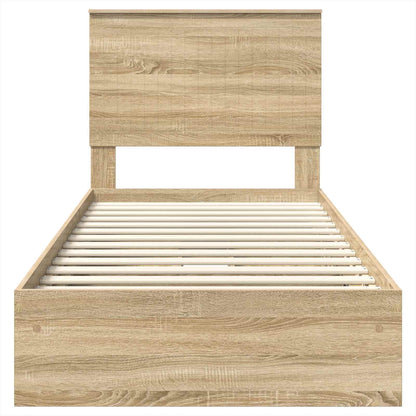 vidaXL Aufbewahrungsbett Sonoma-Eiche 90 x 200 cm Holzwerkstoff